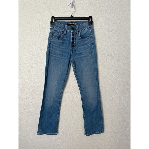 VERONICA BEARD Carly Kick Flare Jeans High Rise Button Fly Astra Wash Women's 24 - Picture 3 of 11